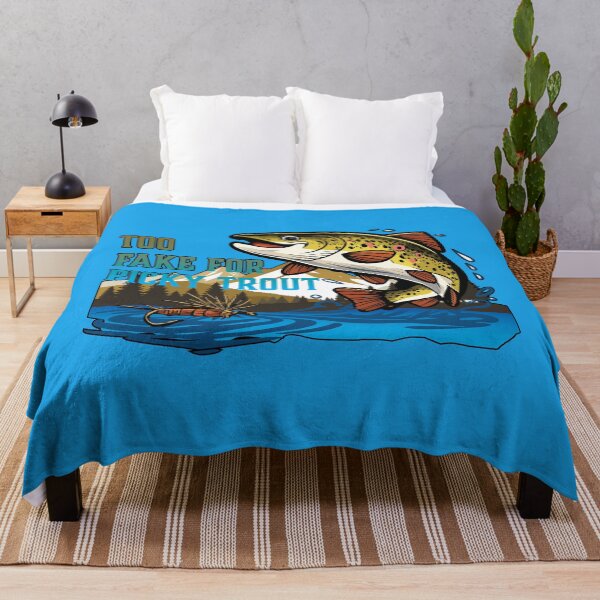 Item preview, Brown Trout pun illustration "Too Fake For Picky Trout". designed and sold by Art-Horizon.