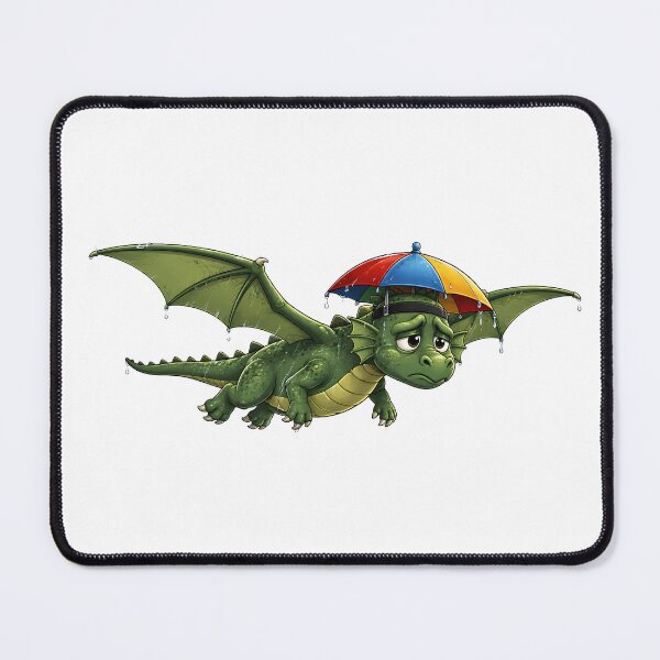 Item preview, Dragon Rainy Day Umbrella Misery Cartoon Humor designed and sold by Artmares.