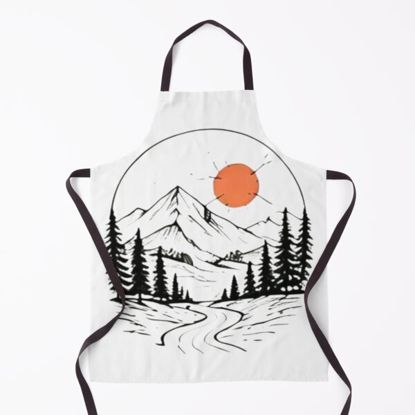 Item preview, Minimal Mountain Forest Sun Scene designed and sold by MyCalmDraw.