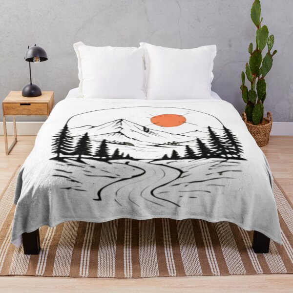 Item preview, Minimal Mountain Forest Sun Scene designed and sold by MyCalmDraw.