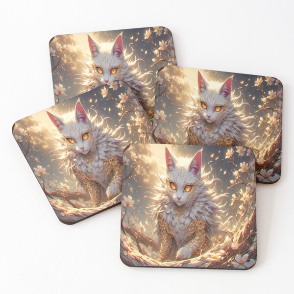 Item preview, Feline with White Blossoms designed and sold by MCMArts1.