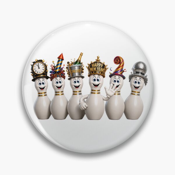 Item preview, New Year's Cartoon Bowling Pins designed and sold by Scott Hayes.