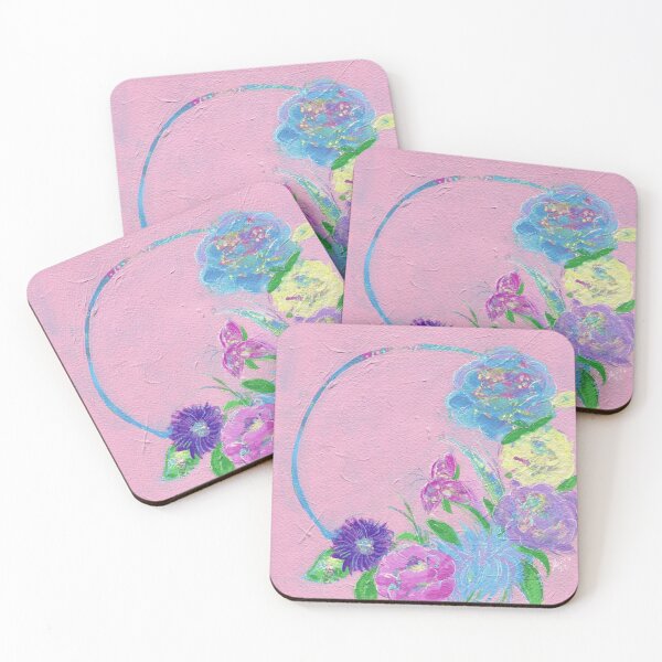 Item preview, Pink Canvas Floral Wreath designed and sold by Artful-Blooms.