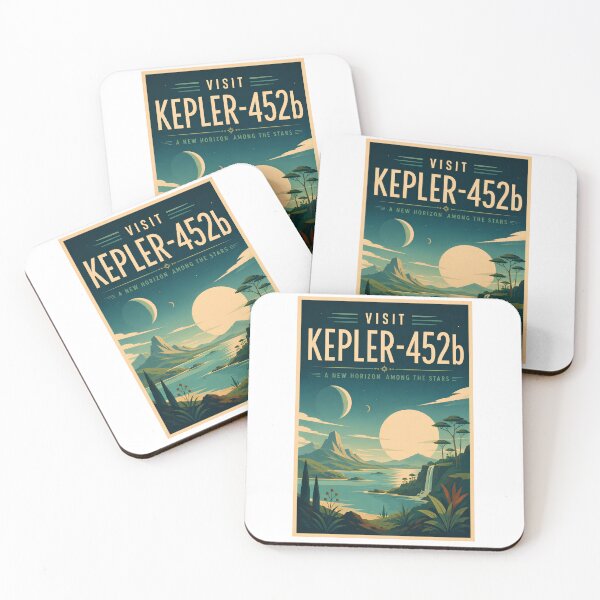 Item preview, Visit Kepler-452b Vintage Space Travel Poster | Retro Sci-Fi Planet Art designed and sold by Extravanganzza.