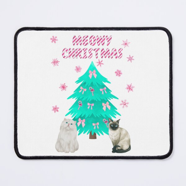 Item preview, Pink Meowy Christmas Siamese Cat and Persian Cat designed and sold by MYCatStuff.
