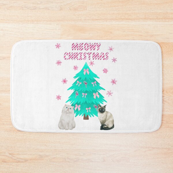 Item preview, Pink Meowy Christmas Siamese Cat and Persian Cat designed and sold by MYCatStuff.