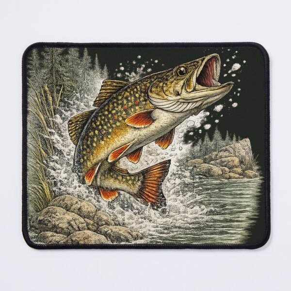 Item preview, Vintage Brook Trout – Premium Freshwater Fishing Illustration designed and sold by Northbound Trail.