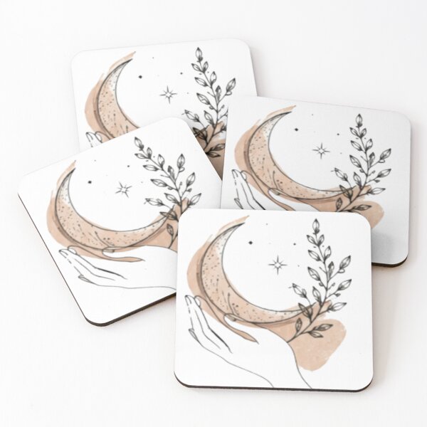 Item preview, Hand Holding Moon & Botanical Sprig designed and sold by MyCalmDraw.