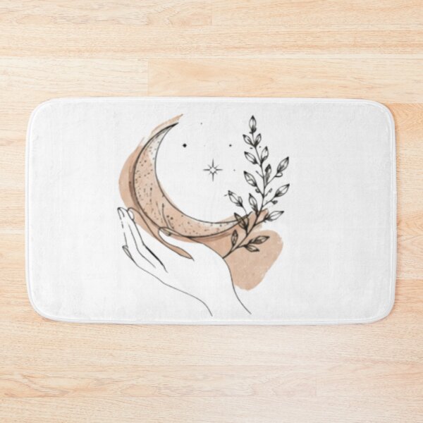 Item preview, Hand Holding Moon & Botanical Sprig designed and sold by MyCalmDraw.