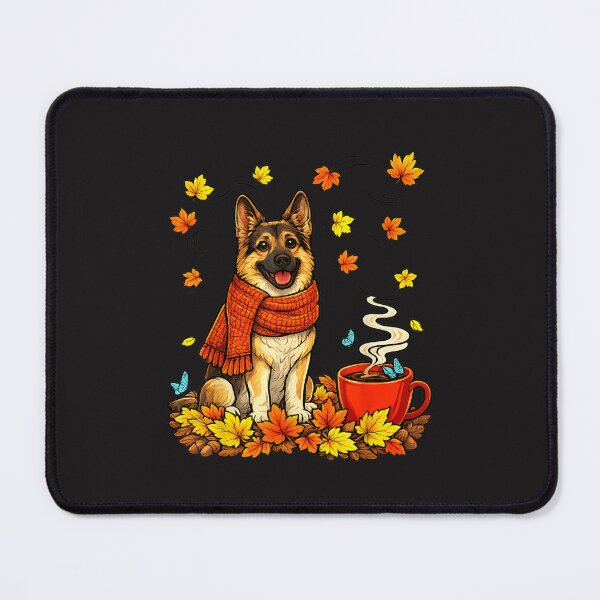 Item preview, German Shepherd Fall Autumn Coffee Lover Cozy Dog Vintage Leaves Design designed and sold by kiralynstration.