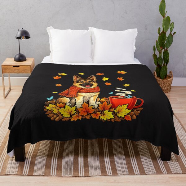 Item preview, German Shepherd Fall Autumn Coffee Lover Cozy Dog Vintage Leaves Design designed and sold by kiralynstration.