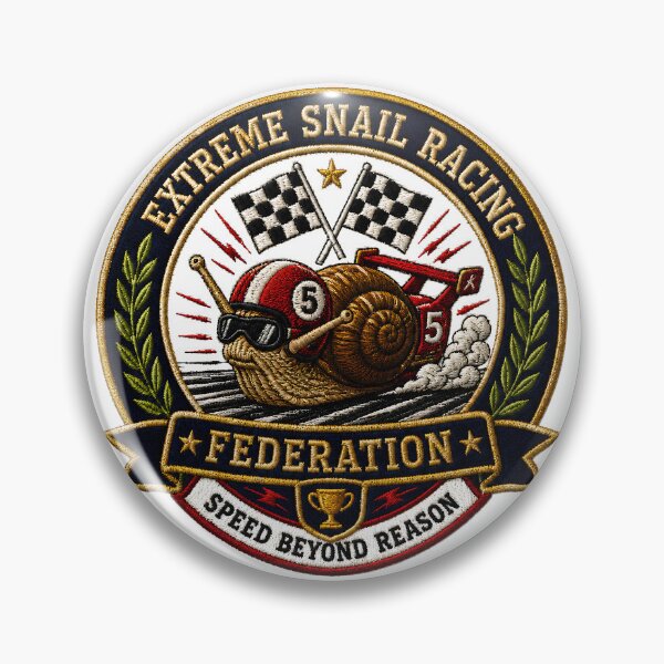 Item preview, Extreme Snail Racing Federation | Funny Vintage Racing Patch Embroidery Design designed and sold by Extravanganzza.