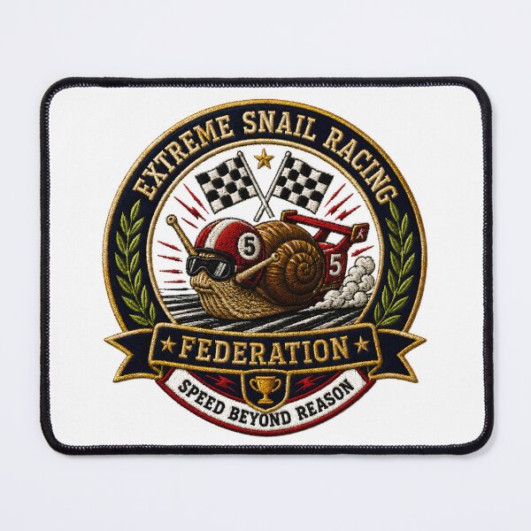 Item preview, Extreme Snail Racing Federation | Funny Vintage Racing Patch Embroidery Design designed and sold by Extravanganzza.