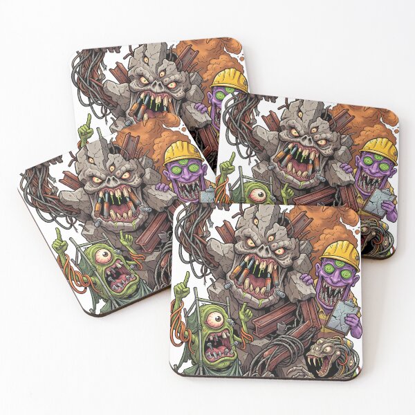 Item preview, Construction Nightmare Monster Crew Cartoon Art designed and sold by castillomiami.