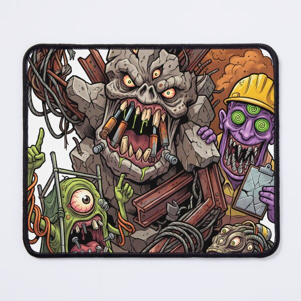 Item preview, Construction Nightmare Monster Crew Cartoon Art designed and sold by castillomiami.
