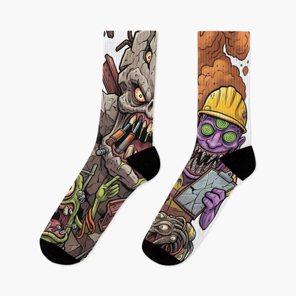 Item preview, Construction Nightmare Monster Crew Cartoon Art designed and sold by castillomiami.