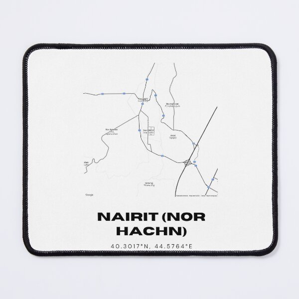 Item preview, Nairit (Nor Hachn) Armenia Minimalist City Map with Coordinates | Black and White Street Map Art Print designed and sold by RM-Journey.