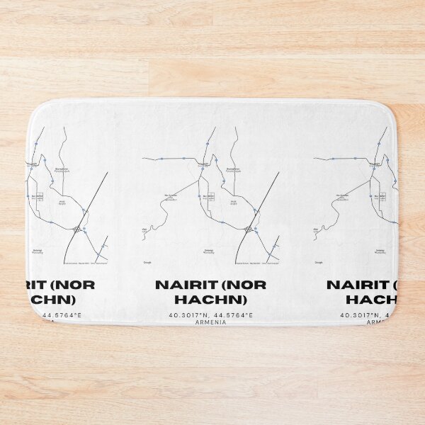 Item preview, Nairit (Nor Hachn) Armenia Minimalist City Map with Coordinates | Black and White Street Map Art Print designed and sold by RM-Journey.