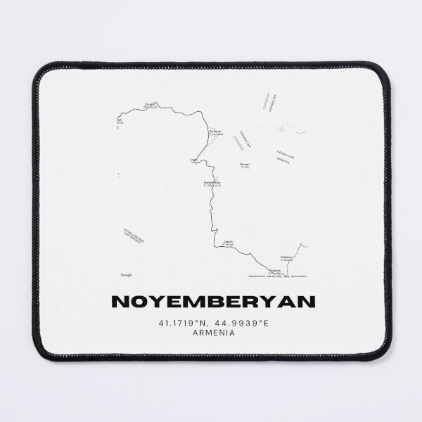 Item preview, Noyemberyan Armenia Minimalist City Map with Coordinates | Black and White Street Map Art Print designed and sold by RM-Journey.