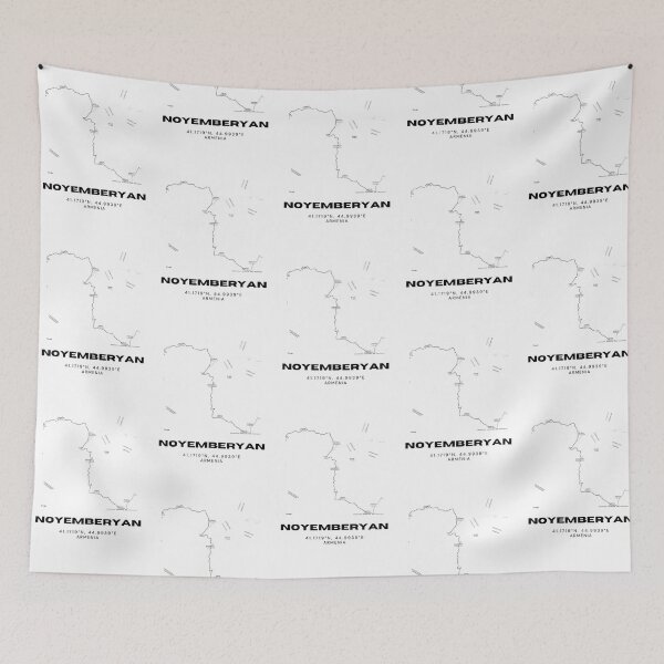 Item preview, Noyemberyan Armenia Minimalist City Map with Coordinates | Black and White Street Map Art Print designed and sold by RM-Journey.