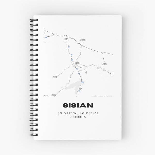 Item preview, Sisian Armenia Minimalist City Map with Coordinates | Black and White Street Map Art Print designed and sold by RM-Journey.