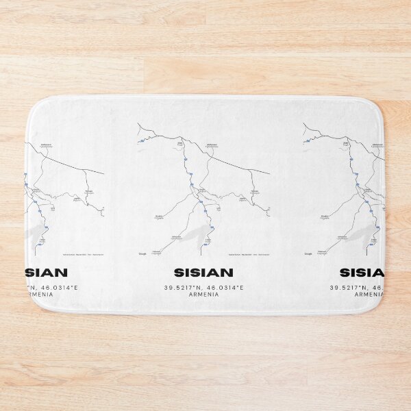 Item preview, Sisian Armenia Minimalist City Map with Coordinates | Black and White Street Map Art Print designed and sold by RM-Journey.