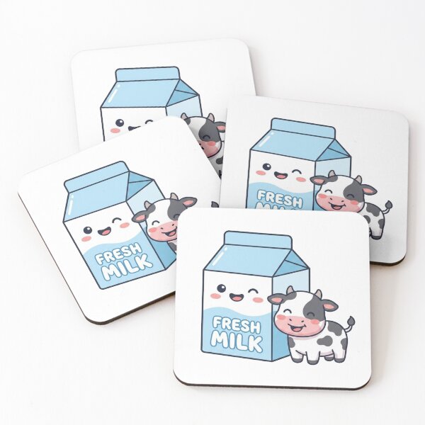 Item preview, Cute Fresh Milk Carton with Happy Cow Kawaii Cartoon designed and sold by morning sun.