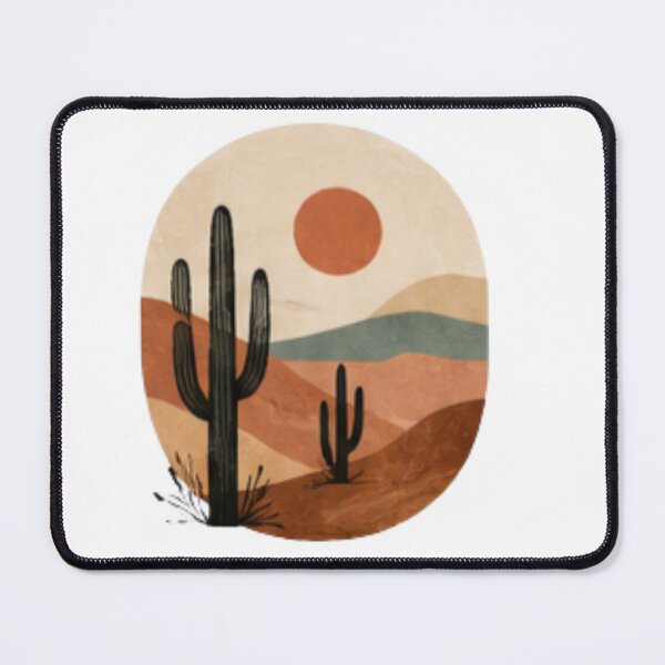 Item preview, Boho Desert Cactus Sun Landscape designed and sold by MyCalmDraw.