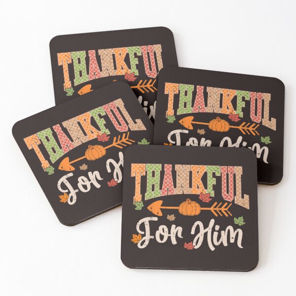 Item preview, Thankful For Him Thanksgiving Pumpkin Checkered Fall Couple Design designed and sold by mari-kayden.