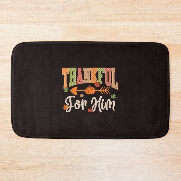Item preview, Thankful For Him Thanksgiving Pumpkin Checkered Fall Couple Design designed and sold by mari-kayden.