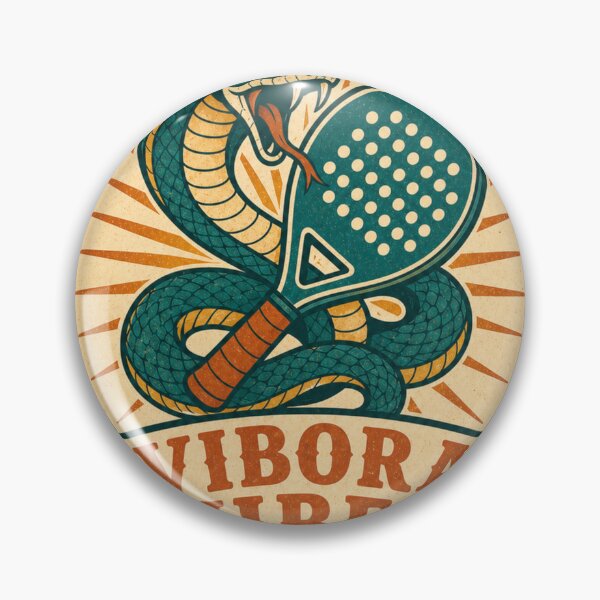 Item preview, Vibora Vibes Retro Padel Snake Badge designed and sold by BoosterShop.