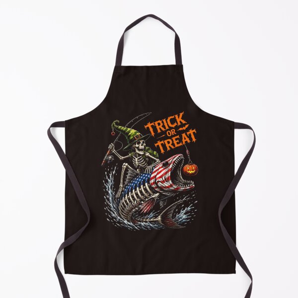 Item preview, keleton Fishing Halloween Trick or Treat Vintage Angler Pumpkin Design designed and sold by mari-kayden.