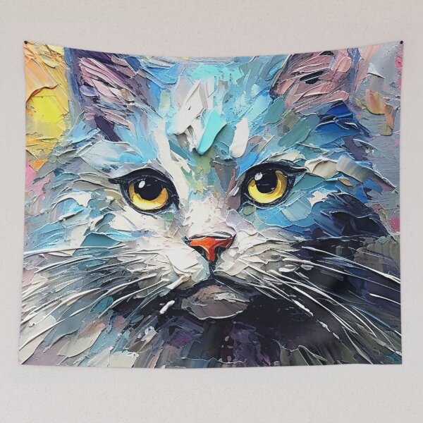 Item preview, Precious Cat Colorful Impasto-Style Digital Art Painting  designed and sold by DEC02.