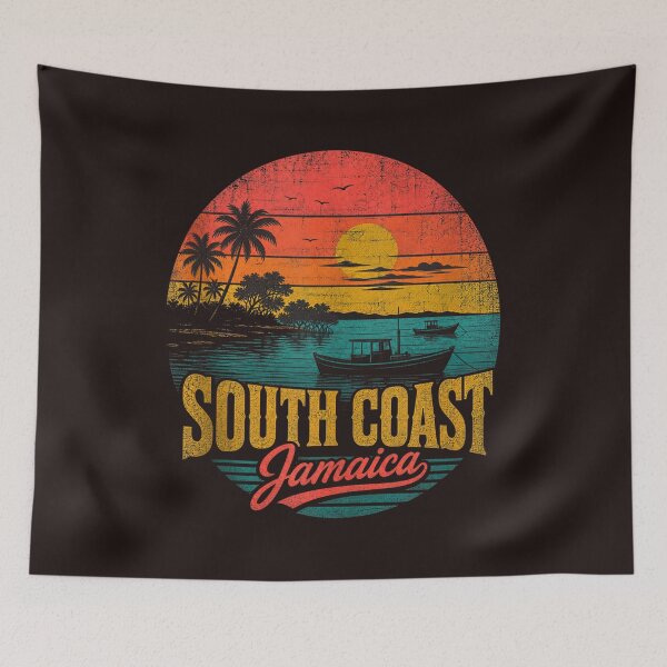 Item preview, South Coast Jamaica Vintage Beach Sunset Travel Souvenir Coastal Design designed and sold by mari-kayden.