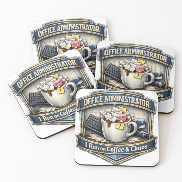 Item preview, Office Administrator – I Run on Coffee & Chaos designed and sold by Shadowframe Studios.