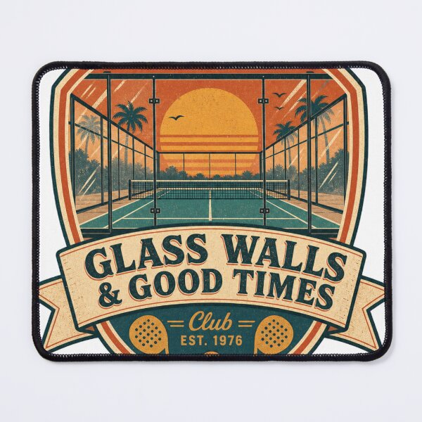 Item preview, Glass Walls and Good Times Retro Padel Badge designed and sold by BoosterShop.