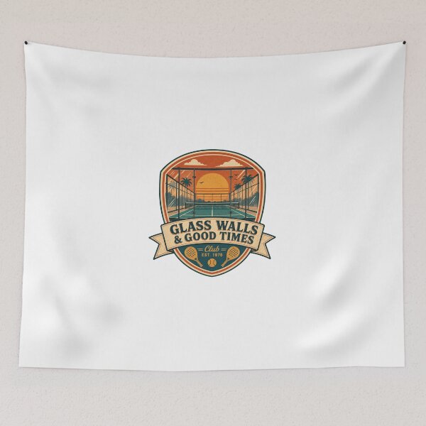 Item preview, Glass Walls and Good Times Retro Padel Badge designed and sold by BoosterShop.