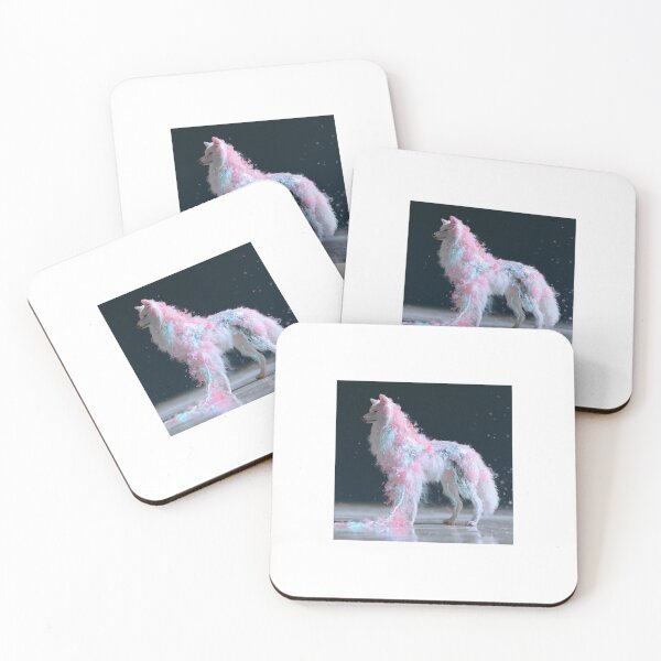 Item preview, Ethereal Pastel Spirit Wolf: Surreal 3D Fantasy Digital Art designed and sold by BigD shop.