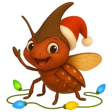 Artwork thumbnail, Christmas Treehopper Insect by Sillytoe