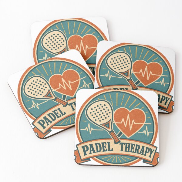 Item preview, Padel Therapy Retro Racket and Heart Badge designed and sold by BoosterShop.