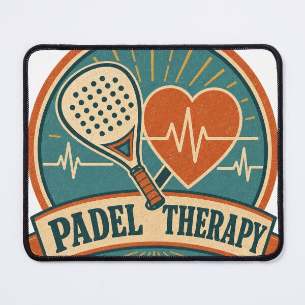 Item preview, Padel Therapy Retro Racket and Heart Badge designed and sold by BoosterShop.