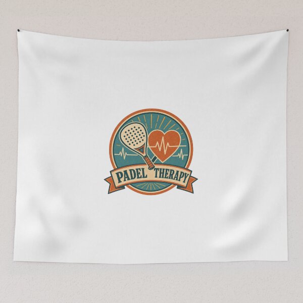 Item preview, Padel Therapy Retro Racket and Heart Badge designed and sold by BoosterShop.