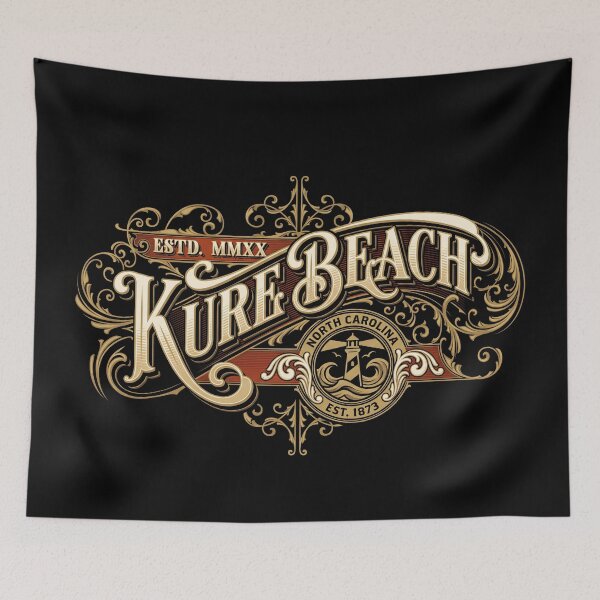 Item preview, Kure Beach North Carolina Vintage Coastal Typography designed and sold by castillomiami.