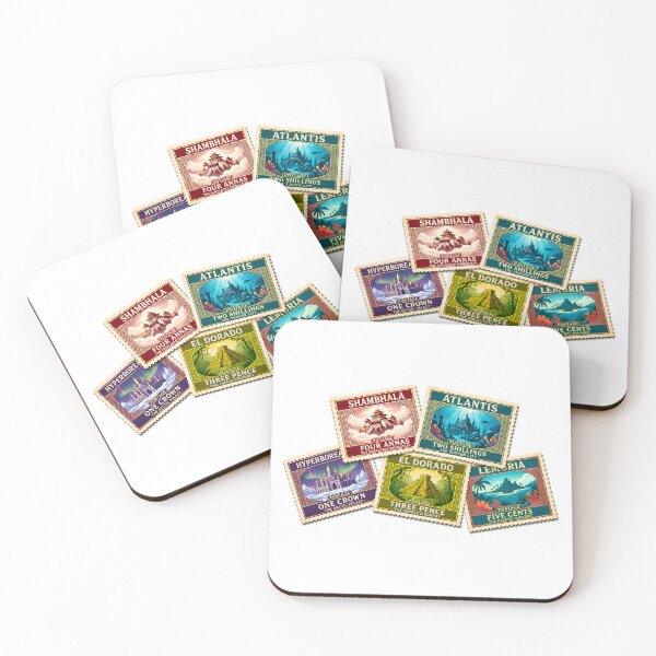 Item preview, Lost Civilizations Vintage Postage Stamps | Atlantis, El Dorado, Lemuria, Hyperborea & Shambhala designed and sold by Extravanganzza.