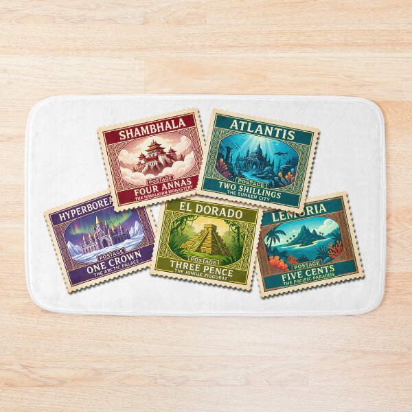 Item preview, Lost Civilizations Vintage Postage Stamps | Atlantis, El Dorado, Lemuria, Hyperborea & Shambhala designed and sold by Extravanganzza.