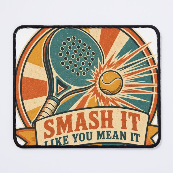 Item preview, Smash It Like You Mean It Retro Padel Badge designed and sold by BoosterShop.