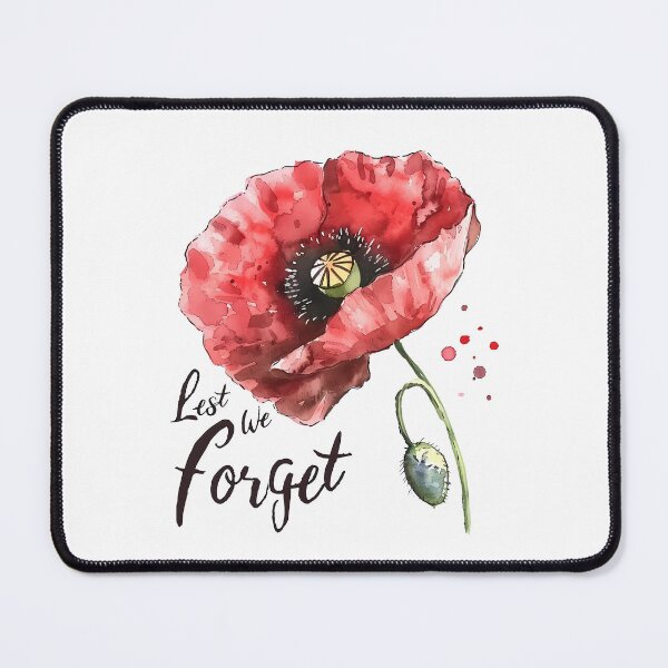 Item preview, Red Poppy with Text 'Lest We Forget' for Remembrance designed and sold by Chris Art Printing.