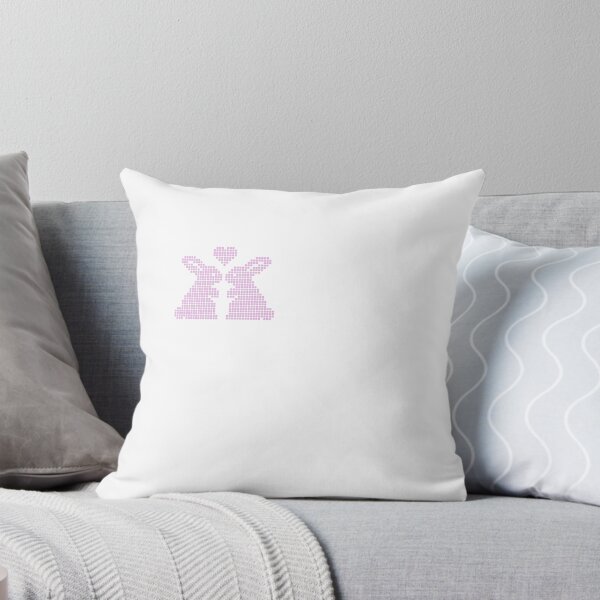 Item preview, Cute Pink Pixel Art Bunnies in Love with Heart designed and sold by soupmakes.