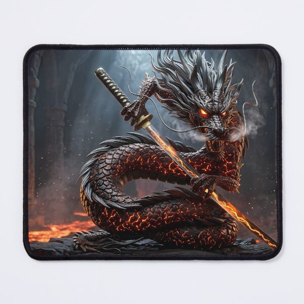 Item preview, Dark Dragon Samurai Warrior Katana Temple designed and sold by GalleryBrisArt.