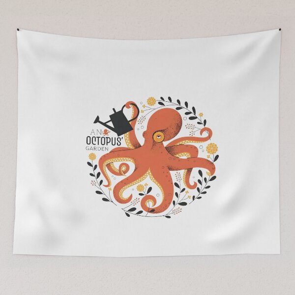 Item preview, Octopus Watering Flowers Garden Scene designed and sold by HesseCove.